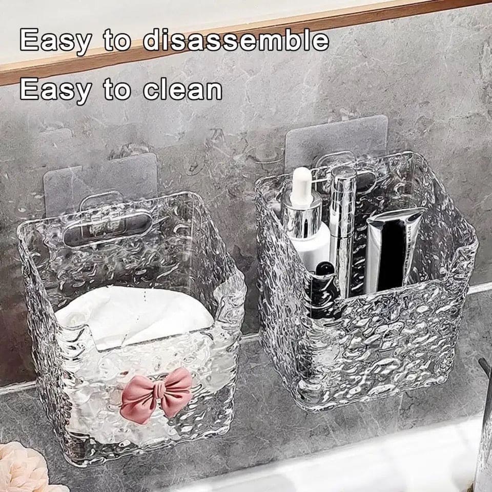 Bow Vanity Storage Box, Punch-Free Toothpaste Holder, Multifunctional Wall Storage Box, Elegant Caddy Organizer, Kitchen Bathroom Sink Storage Rack, Facial Tissue Basket Bow Vanity Storage Box, Punch-Free Toothpaste Holder, Multifunctional Wall Storage Box, Elegant Caddy Organizer, Kitchen Bathroom Sink Storage Rack, Facial Tissue Basket